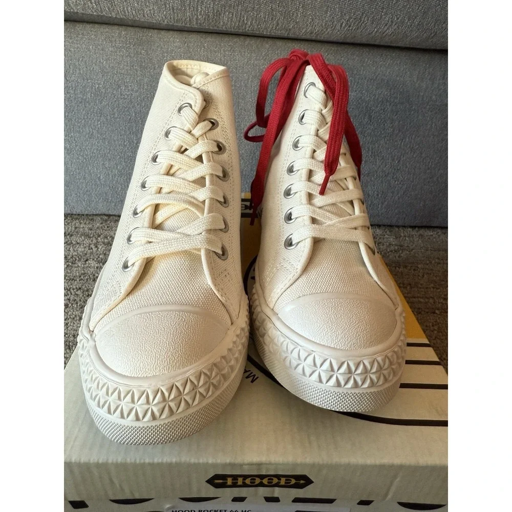 New Hood Rocket White & Red Canvas High Top‎ W 7.5 & M 5.5